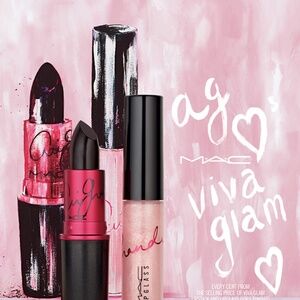 MAC Viva Glam Ariana Grande Lipstick + Lipglass + Cosmetic Bag